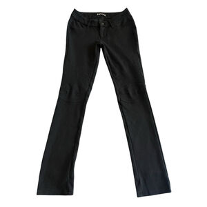 Sulfr Moto Pants Womens Juniors Size 3 Black Skinny Stretch Jeggings Zip Pockets